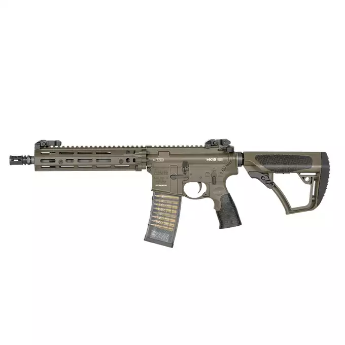 Replika gazowa karabinka Daniel Defense DDM4 MK18 RIII 9.5 Lightning Serie - Brown [EMG]