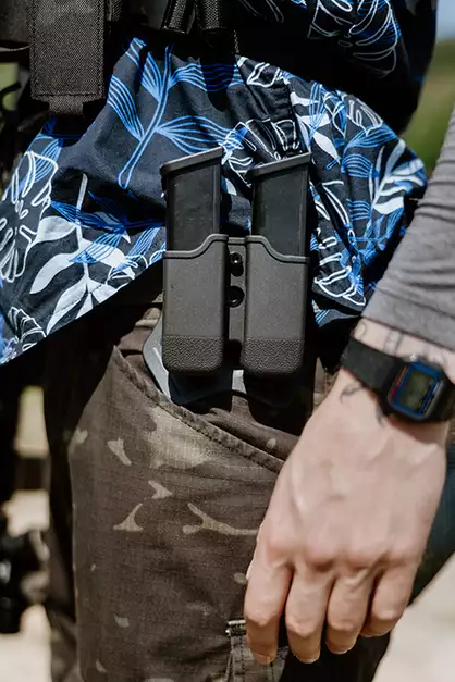 G17/G19/ACP Airsoft Double Mag Pouch Series - Black [Amomax]