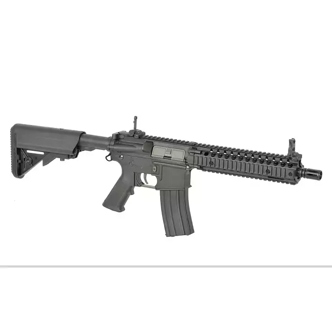 [Zestaw] Replika karabinka MK18 Mod1 DD Sports Line ETU [S&amp;T] + Stalowy magazynek Mid-Cap na 150 kulek do serii AR-15/M4 - Black