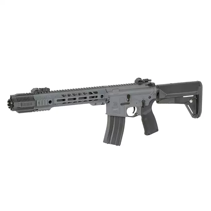 [Zestaw] Replika karabinka SAI GRY 10" SBR - Grey [6mmProShop] + Stalowy magazynek Mid-Cap na 150 kulek do serii AR-15/M4 - Black