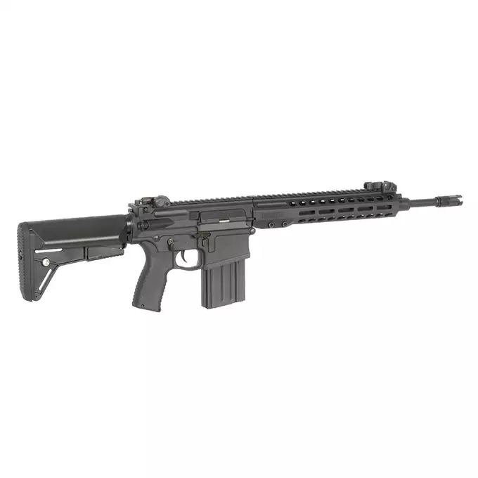 [Zestaw] Replika Barrett Rec10 Eshooter ETU - BLACK [EMG] + Magazynek Mid-Cap na 100 kulek do AR-10/SR25 [CYMA]
