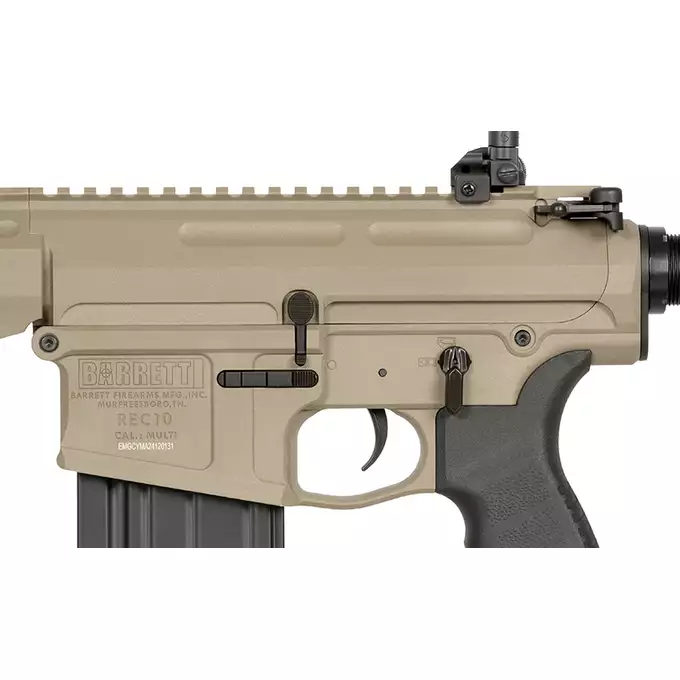 [Zestaw] Replika Barrett Rec10 Eshooter ETU - TAN [EMG] + Magazynek Mid-Cap na 100 kulek do AR-10/SR25 [CYMA]