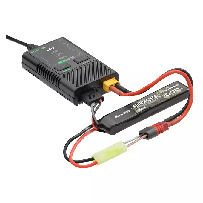 [Zestaw] CM.053B Full Steel AK replika Eshooter ET [CYMA] + Mini ładowarka Gens ace Imars G-Tech + Akumulator Li-Po 1000mAh 11,1V 20/40C - T-connector [8FIELDS]