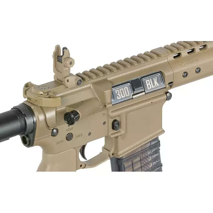 [Zestaw] Replika gazowa karabinka Noveske 10.5" Gen III Shorty 300BLK - Tan [EMG] + Regulowany zestaw zaworów mocy CGS do TM MWS [CGS]