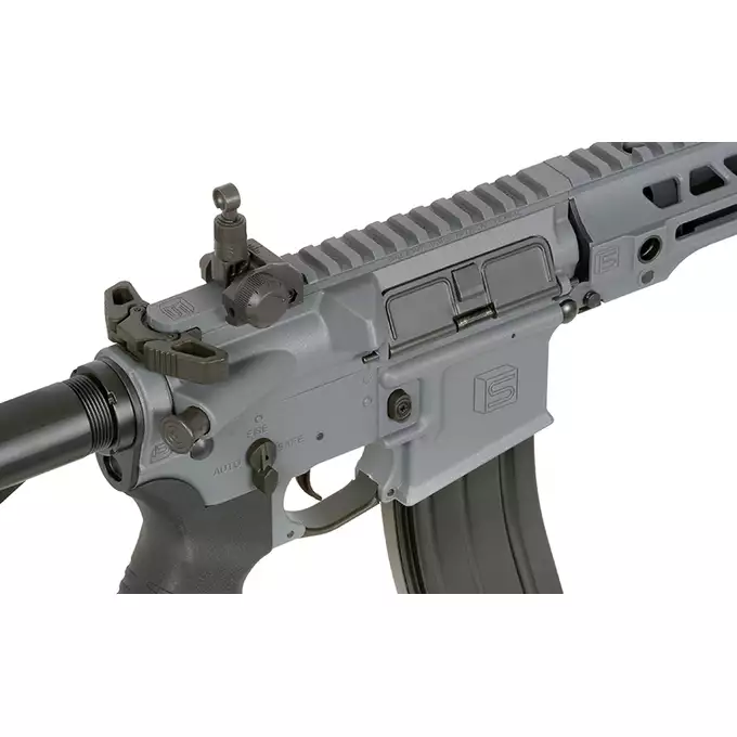 [Zestaw] Replika karabinka SAI GRY 10" SBR - Grey [6mmProShop] + Stalowy magazynek Mid-Cap na 150 kulek do serii AR-15/M4 - Black