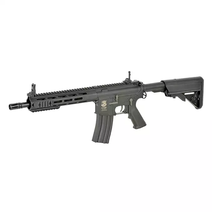 [Zestaw] Replika karabinka M4 URX4 11.5" Sports Line ETU [S&amp;T] + Stalowy magazynek Mid-Cap na 150 kulek do serii AR-15/M4 - Black