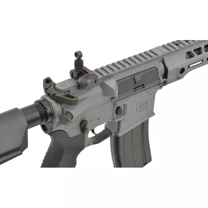 [Zestaw] Replika karabinka SAI GRY 6.5" Pistol - Grey [6mmProShop] + Stalowy magazynek Mid-Cap na 150 kulek do serii AR-15/M4 - Black