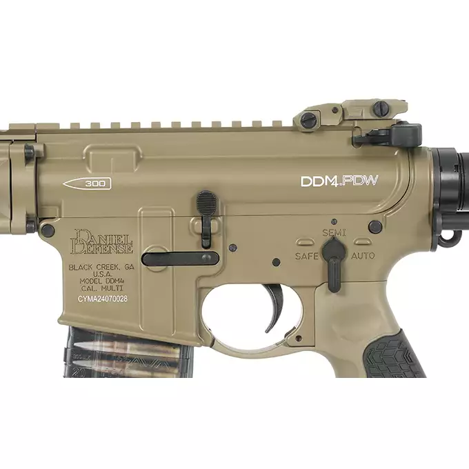 [Zestaw] Gazowa replika Daniel Defense DDM4 CQB PDW - Tan [EMG] + Regulowany zestaw zaworów mocy CGS do TM MWS [CGS]