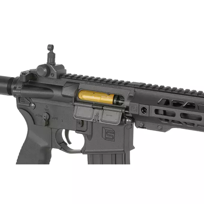 [Zestaw] Replika karabinka SAI GRY 10" SBR - Black [6mmProShop] + Stalowy magazynek Mid-Cap na 150 kulek do serii AR-15/M4 - Black