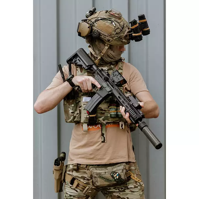 [Zestaw] Replika karabinka M4 Carbine 11.5" Sports Line ETU [S&amp;T] + Celownik kolimatorowy Victoptics T1 1x35 - black [Vector Optics]