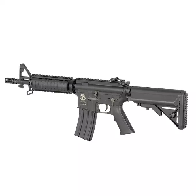 [Zestaw] Replika Karabinka M4 CQB-R MOD0 Sports Line ETU [S&amp;T] + Stalowy magazynek Mid-Cap na 150 kulek do serii AR-15/M4 - Black