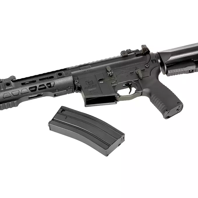 [Zestaw] Replika karabinka SAI GRY 7.5" Pistol - Black [6mmProShop] + Stalowy magazynek Mid-Cap na 150 kulek do serii AR-15/M4 - Black