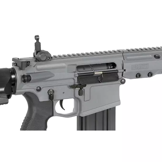 [Zestaw] Replika Barrett Rec10 Eshooter ETU - GREY [EMG] + Magazynek Mid-Cap na 100 kulek do AR-10/SR25 [CYMA]