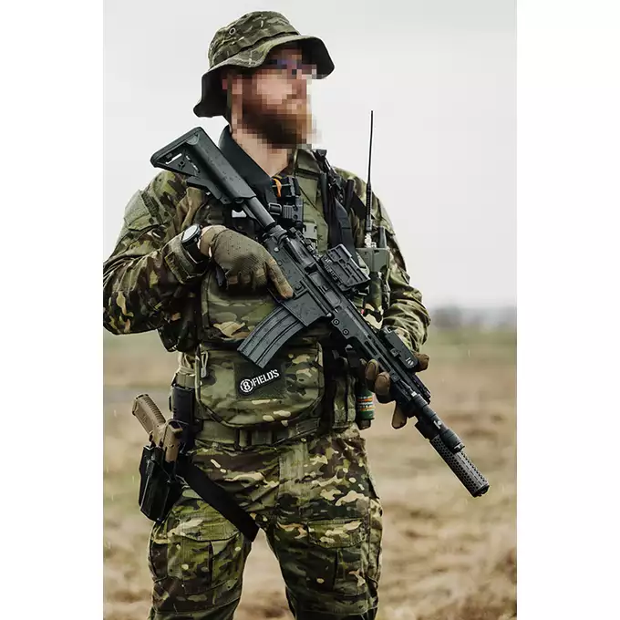 [Zestaw] Replika karabinka M4 SOPMOD Block 3 11.5" Sports Line ETU [S&amp;T] + Stalowy magazynek Mid-Cap na 150 kulek do serii AR-15/M4 - Black