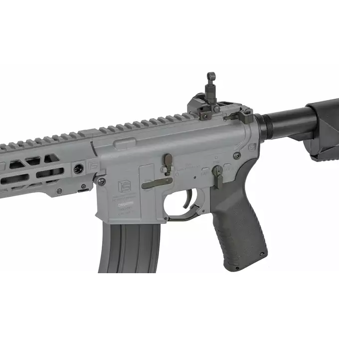 [Zestaw] Replika karabinka SAI GRY 6.5" Pistol - Grey [6mmProShop] + Stalowy magazynek Mid-Cap na 150 kulek do serii AR-15/M4 - Black