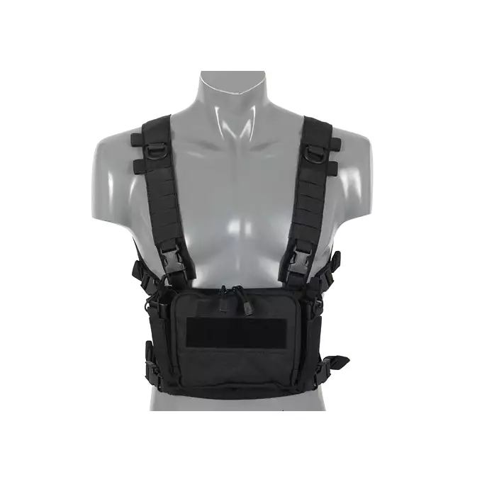 [Zestaw] Kompaktowy wielozadaniowy Chest Rig - Black [8FIELDS] + Poczwórna wkładka na magazynki pistoletowe MP5/SMG - Black [8FIELDS]
