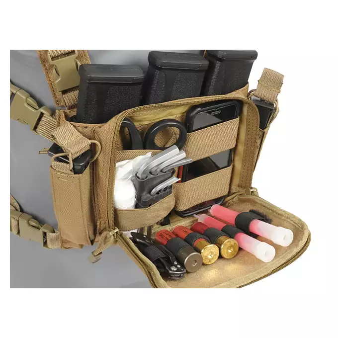 [Zestaw] Kompaktowy wielozadaniowy Chest Rig - Black [8FIELDS] + Podwójna wkładka na magazynki karabinowe AR-10/SR25 - Black [8FIELDS]
