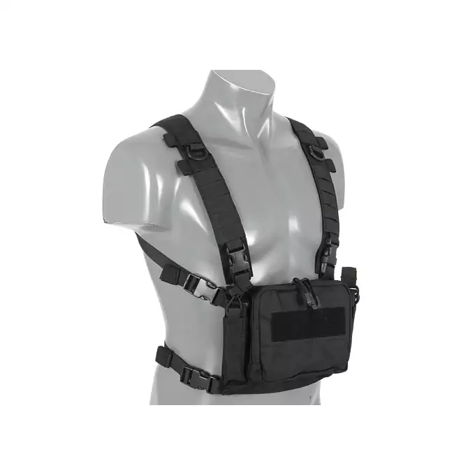 [Zestaw] Kompaktowy wielozadaniowy Chest Rig - Black [8FIELDS] + Podwójna wkładka na magazynki karabinowe AR-10/SR25 - Black [8FIELDS]