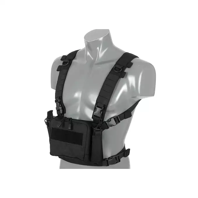 [Zestaw] Kompaktowy wielozadaniowy Chest Rig - Black [8FIELDS] + Potrójna wkładka na magazynki karabinowe AR-15/M4 - Black [8FIELDS]