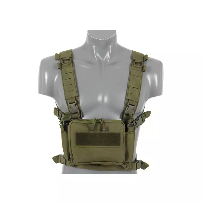 [Zestaw] Kompaktowy wielozadaniowy Chest Rig - Olive [8FIELDS] + Potrójna wkładka na magazynki karabinowe AR-15/M4 - Black [8FIELDS]