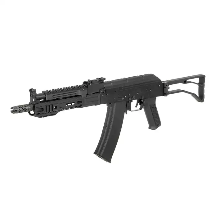 [Zestaw] Replika karabinka SLR AK-105 ETU Eshooter [CYMA] + Stalowy Mid-Cap na 140 kulek do AK74 - Black [BattleAxe]