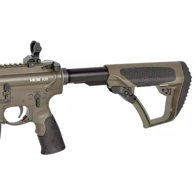 [Zestaw] Replika gazowa karabinka Daniel Defense DDM4 MK18 RIII 9.5 Lightning Serie - Brown [EMG] + Magazynek LANCER L5 5.56 AWN Green Gaz do karabinków gazowych CGS, MWS - Black [EMG]