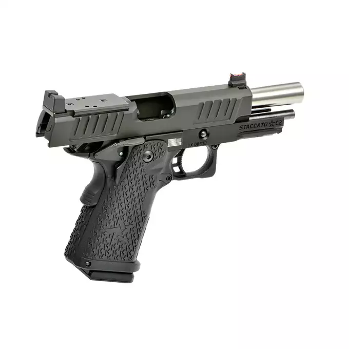 [Zestaw] Replika pistoletu STACCATO 2011 C2 Licencjonowane przez EMG - Black [6MMPROSHOP] + Standard Performance Green Gas 500ml [Nimrod]