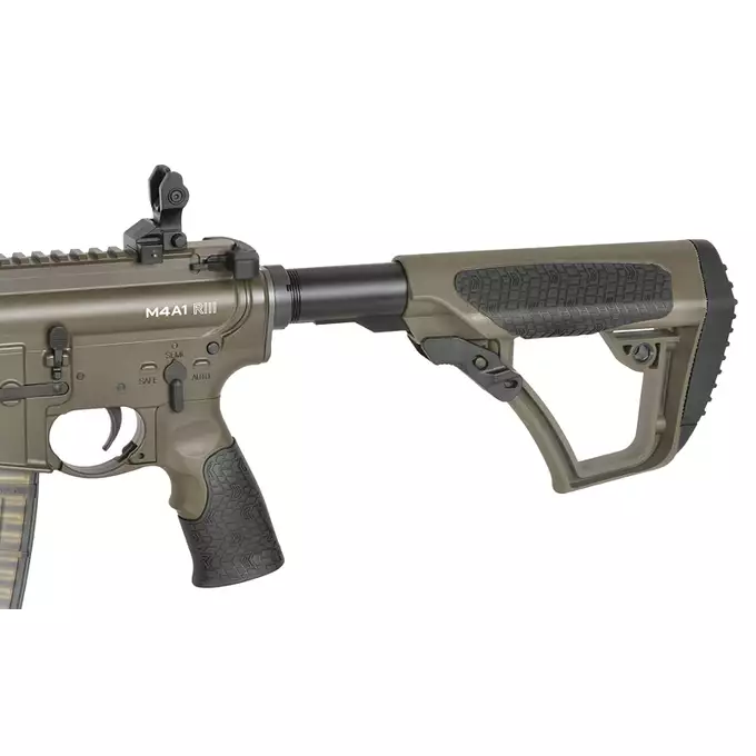 [Zestaw] Replika gazowa karabinka Daniel Defense DDM4 MK18 RIII 12.5 Lightning Serie - Brown [EMG] + Magazynek LANCER L5 5.56 AWN Green Gaz do karabinków gazowych CGS, MWS - Black [EMG]