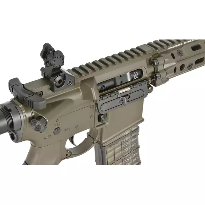 [Zestaw] Replika gazowa karabinka Daniel Defense DDM4 MK18 RIII 12.5 Lightning Serie - Brown [EMG] + 30-kulkowy gazowy magazynek treningowy Lancer L5AWM 5.56 - niebieski [EMG]