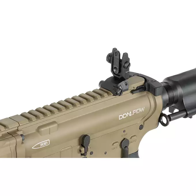 [Zestaw] Replika Daniel Defense DDM4 PDW SBR ESHOOTER ETU - FDE [EMG] + Polimerowy magazynek STRIKE MAG 210 kulek do M4/AR15 - TAN [EMG]
