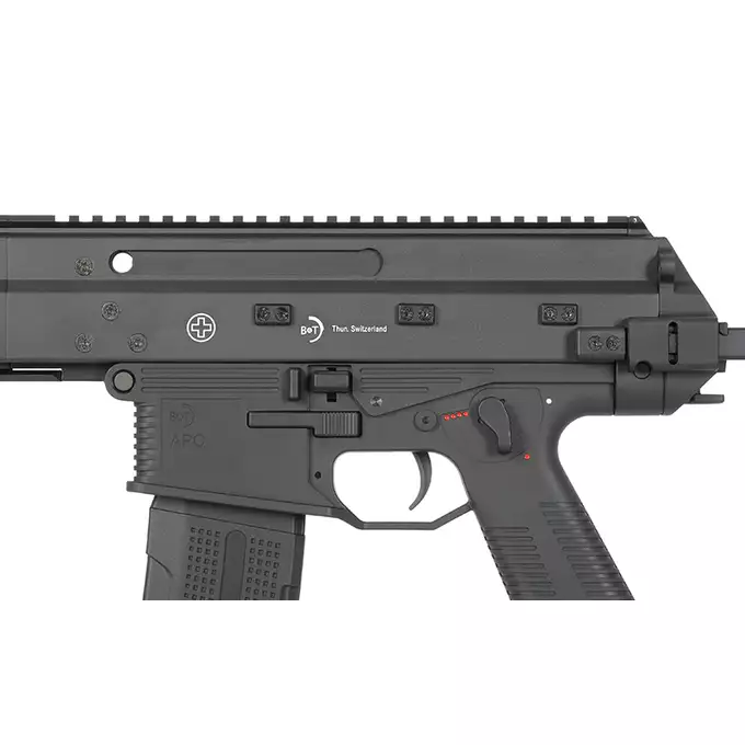 [Zestaw] Replika karabinka B&amp;T APC 556 ETU - Black [ASG] + Polimerowy magazynek STRIKE MAG na 210 kulek do M4/AR15 [EMG]