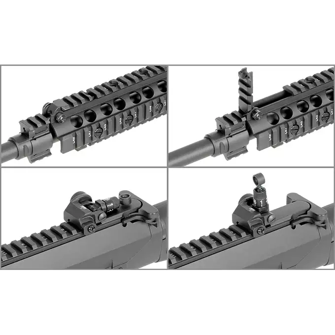 [Zestaw] Replika Airsoftowa EC-901 Edycja Advanced (ulepszony gearbox) - Black [E&amp;C] + Magazynek Mid-Cap Lancer L7AWM 7.62 na 180 kulek do AR-10/SR-25 [EMG]