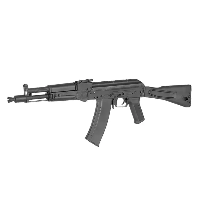 [Zestaw] Replika Karabinka AK-105 Sports Line ETU [S&amp;T] + Stalowy Mid-Cap na 140 kulek do AK74 - Black [BattleAxe]