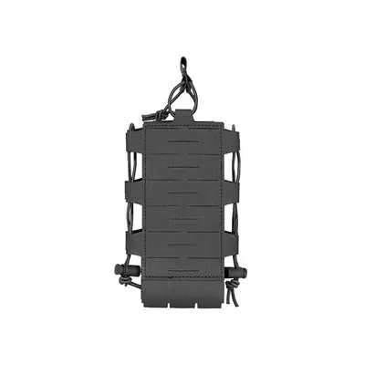 Laser Cut Radio / Bottle Pouch with Adjustable Shockcord - Black [8FIELDS]