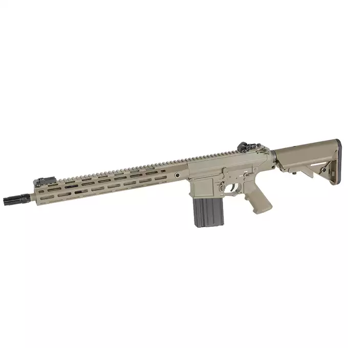 [Zestaw] Replika Airsoftowa EC-903 Edycja Advanced (ulepszony gearbox, programowalny ETU) - Dark Earth [E&amp;C] + Magazynek Mid-Cap Lancer L7AWM 7.62 na 180 kulek do AR-10/SR-25 [EMG]