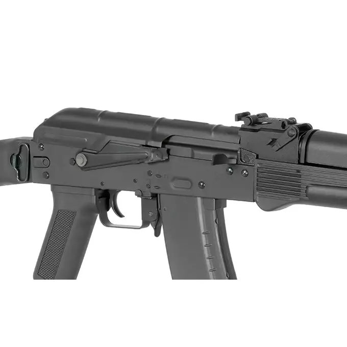 [Zestaw] Replika Karabinka AK-105 Sports Line ETU [S&amp;T] + Stalowy Mid-Cap na 140 kulek do AK74 - Black [BattleAxe]