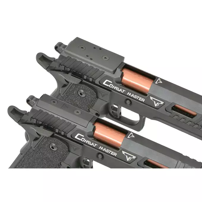 [Zestaw] Replika pistoletu TTI Combat Master Alpha - Black [JAG Arms] + Długi magazynek do modeli Hi-Capa R501/R603/R604 - Silver [JAG Arms]