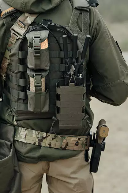 Laser Cut Adjustable Radio / Bottle Pouch with Shockcord - Multicamo Tropic [8FIELDS]