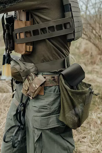 Laser Cut Foldable Mesh Dump Pouch - Ranger Green [8FIELDS]