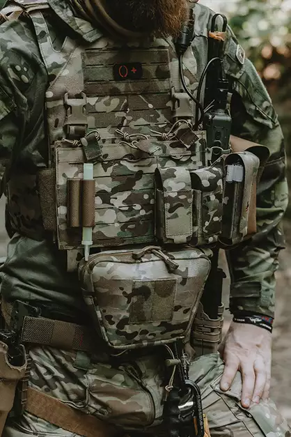 Lower utility pouch for accessories with shockcord retention, Laser Cut - Multicamo [8FIELDS]