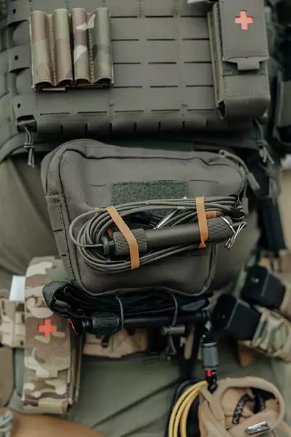 Lower utility pouch for accessories with shockcord retention, Laser Cut - Olive [8FIELDS]