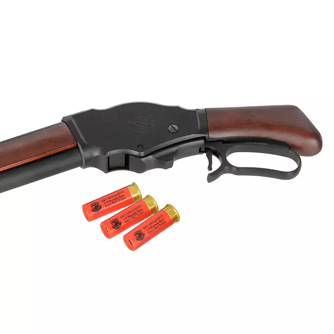 [Zestaw] Replika strzelby M1887 Short lever Action - Real Wood [S&amp;T] + Zestaw 5 Naboi na 3 Kulek do Strzelby M1887 Green Gaz [S&amp;T]