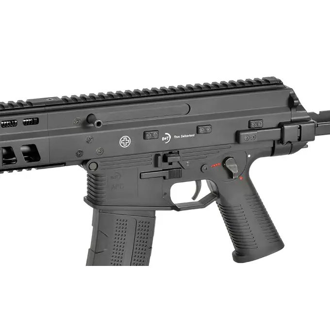[Zestaw] Replika karabinka B&amp;T APC 556 ETU - Black [ASG] + Polimerowy magazynek STRIKE MAG na 210 kulek do M4/AR15 [EMG]