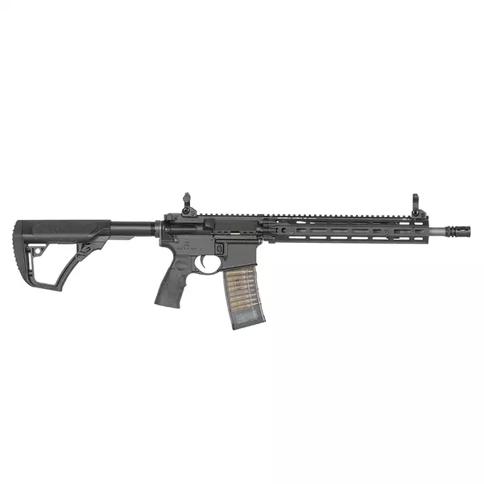 [Zestaw] Replika gazowa karabinka Daniel Defense DDM4 MK18 RIII 12.5 Lightning Serie - Black [EMG] + 30-kulkowy gazowy magazynek treningowy Lancer L5AWM 5.56 - niebieski [EMG]