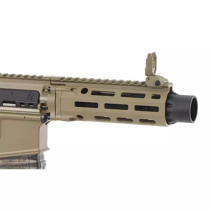 [Zestaw] Gazowa replika Daniel Defense DDM4 CQB PDW - Tan [EMG] + 30-kulkowy gazowy magazynek treningowy Lancer L5AWM .300 BLK - niebieski [EMG]