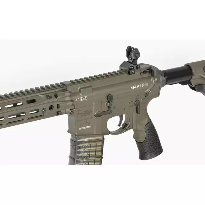 [Zestaw] Replika gazowa karabinka Daniel Defense DDM4 MK18 RIII 12.5 Lightning Serie - Brown [EMG] + Kolimator Frenzy Plus 1x31x26 Red Dot [Vector Optics]