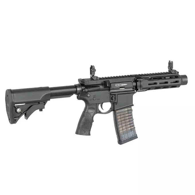 [Zestaw] Replika gazowa karabinka Daniel Defense DDM4PDW - Black [EMG] + 30-kulkowy gazowy magazynek treningowy Lancer L5AWM .300 BLK - niebieski [EMG]