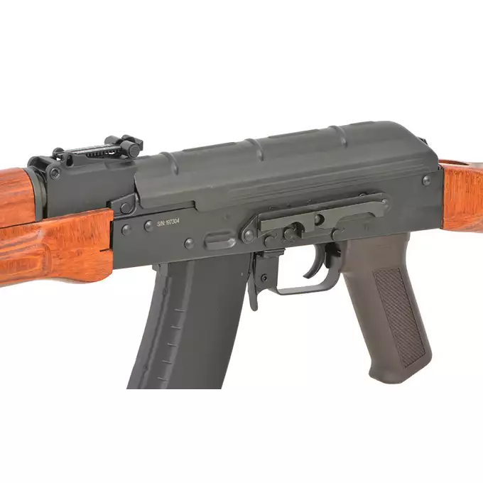 [Zestaw] Replika CM.056 Full Steel AK Eshooter ETU [CYMA] + Stalowy Mid-Cap na 140 kulek do AK74 - Black [BattleAxe]