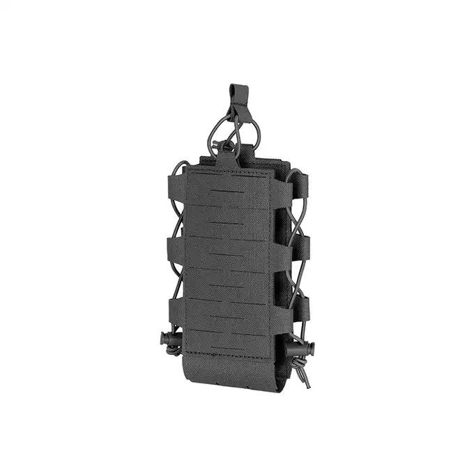 Laser Cut Radio / Bottle Pouch with Adjustable Shockcord - Black [8FIELDS]