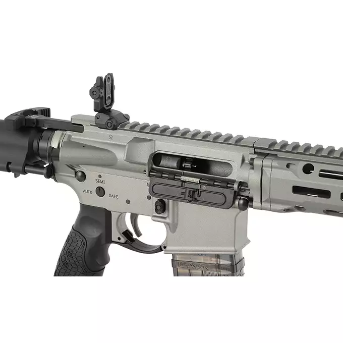 [Zestaw] Gazowa replika Daniel Defense DDM4 CQB PDW - GREY [EMG] + 30-kulkowy gazowy magazynek treningowy Lancer L5AWM .300 BLK - niebieski [EMG]